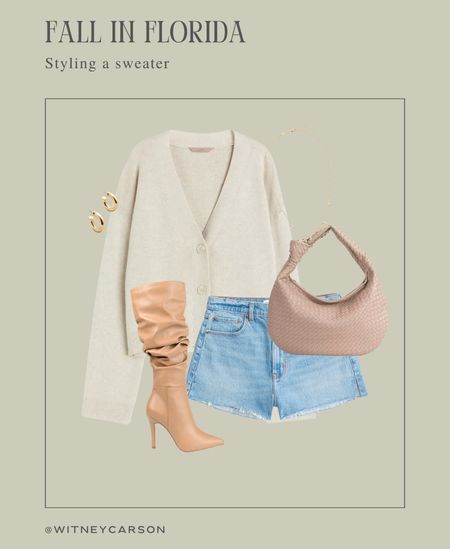 Fall in Florida is HOT! This sweater outfit is easy to convert a summer look into a fall one. This tan bag is stunning! 

fall l fall weather l fall outfits