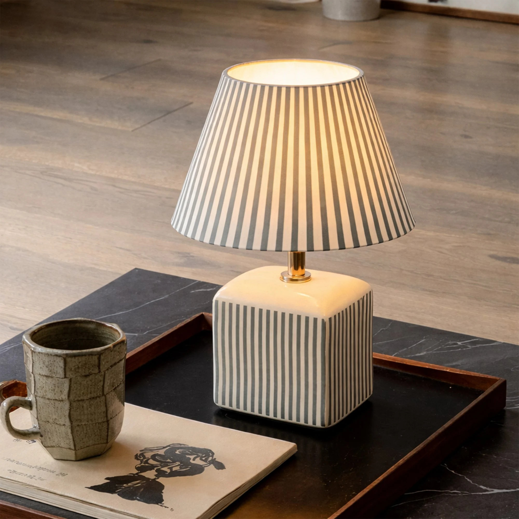 Amaris Ceramic Striped Table Lamp | Wayfair North America