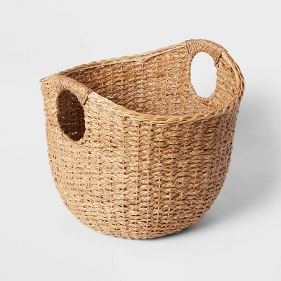 Large Round Braided Seagrass Basket - Brightroom™: Handwoven Khaki Wicker for Blanket Storage, ... | Target