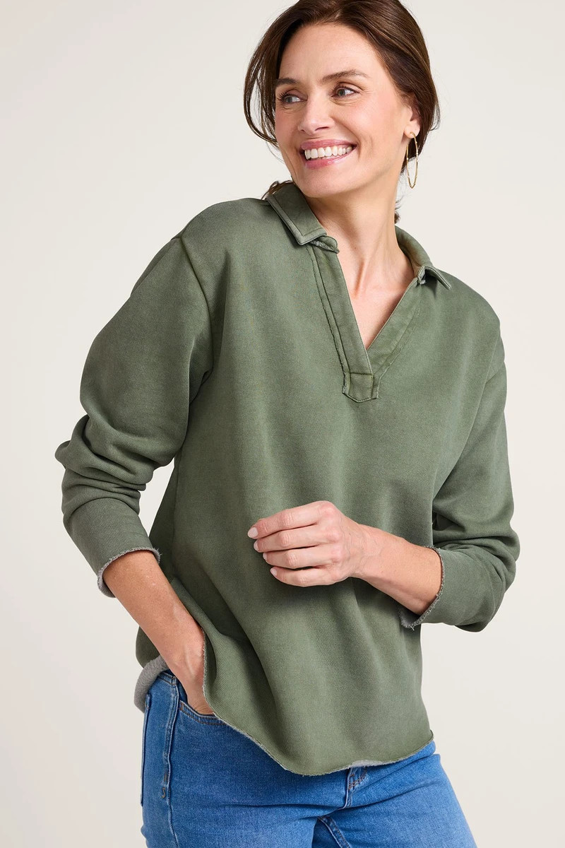 French Terry Fleece LS Popover | Soft Surroundings