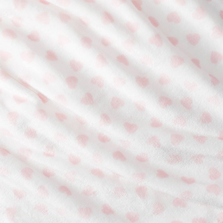 Valentine's Day Mini Blush Heart Plush Throw Blanket Ivory - Spritz™ | Target