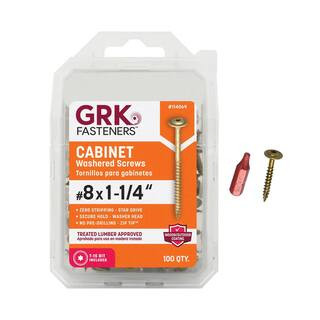 GRK Fasteners #8 x 1-1/4 in. Star Drive Low Profile Washer Head Drive Style Cabinet Wood Screw (1... | The Home Depot