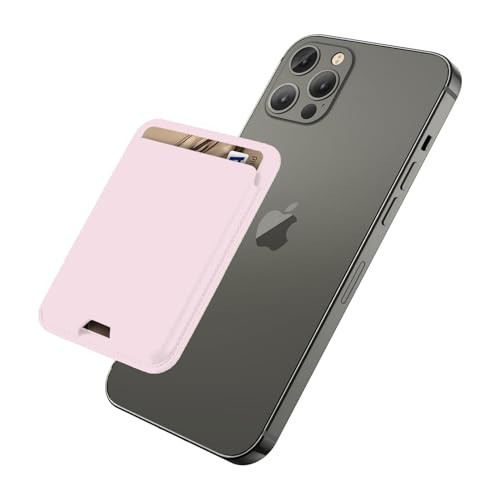 iLodn Magnetic Wallet Compatible with MagSafe for iPhone 17 16 15 14 13 12 Pro Max Air Plus Model, Mag 3 Safe Card Holder Stick on Accessories for Cell Phone & Case, Light Pink | Amazon (US)