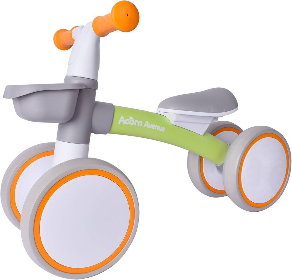 Baby Balance Bike for 1 Year Old Boys and Girls, Storage Basket and Adjustable Seat, 4 Wheels Tod... | Amazon (US)