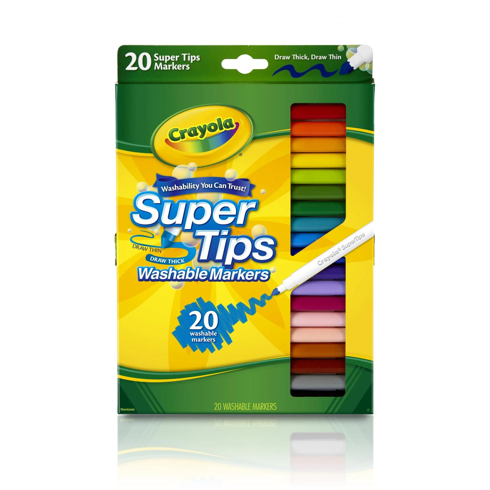 Crayola Super Tips Washable Markers for Kids, 20 Ct, School Supplies, Classroom Must Haves, Bulle... | Walmart (US)