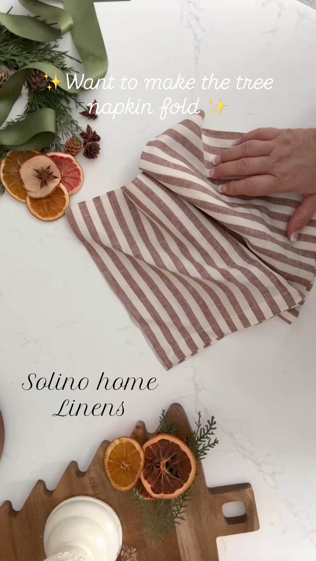 Im loving the linens from solino home here I’m sharing how to do the Christmas tree napkin fold.  Check this collection and more 

#LTKGiftGuide #LTKHome #LTKCyberWeek