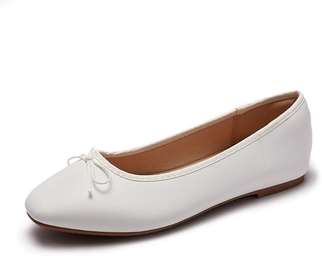 Women's Round Toe Ballet Flats Comfortable Bow Dressy Flats Shoes for Women | Amazon (US)