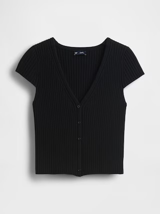 Cropped Rib Cardigan | Gap (US)