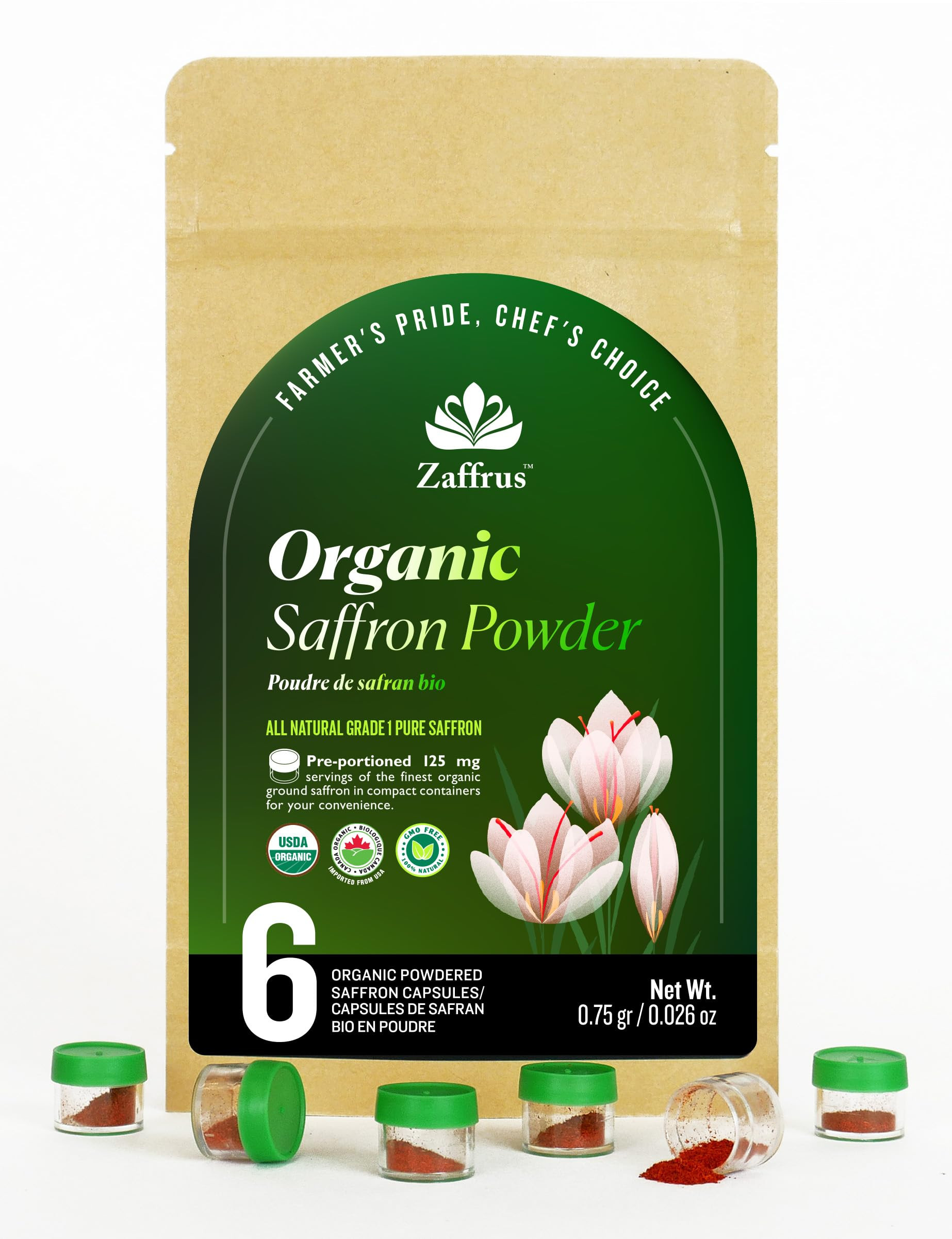 Zaffrus - Certified Organic Premium Saffron Powder for Cooking Saffron Rice, Paella, Risotto, Sou... | Amazon (US)