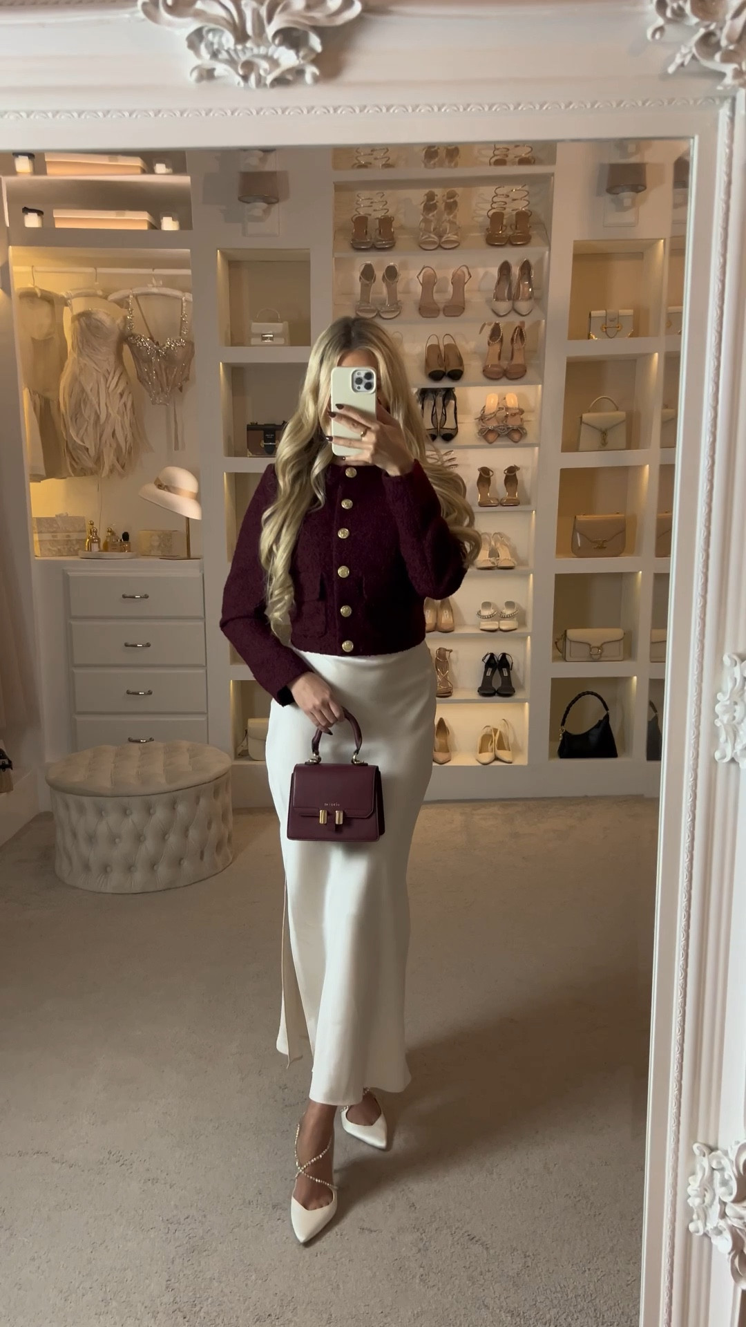 elegant spring Outfit Styling cherry red 🤍  skirt is from mango, jacket from River Island.

#cherryred #satinskirt #riverisland #blazer #bordeaux #LTKVideo

#LTKsummer #LTKspring #LTKstyletip #LTKAroundTheWorld