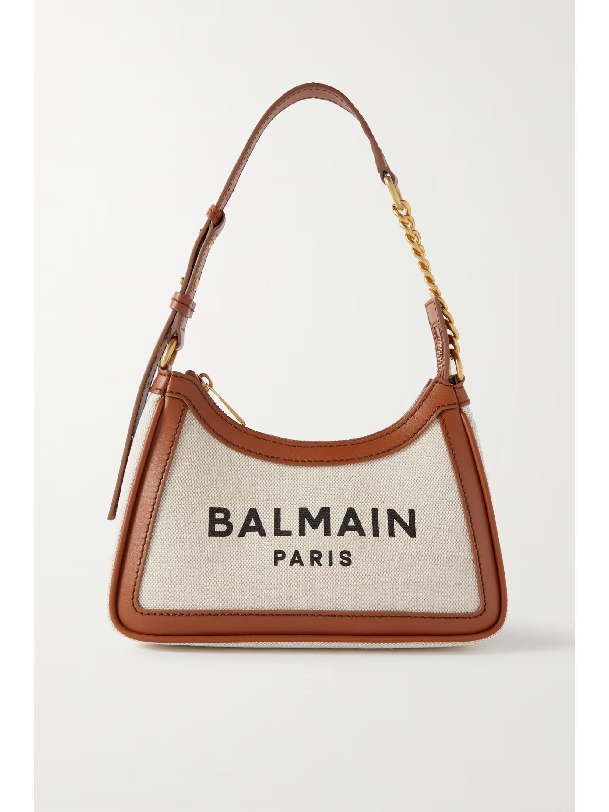 B-Army leather-trimmed canvas shoulder bag | NET-A-PORTER (US)