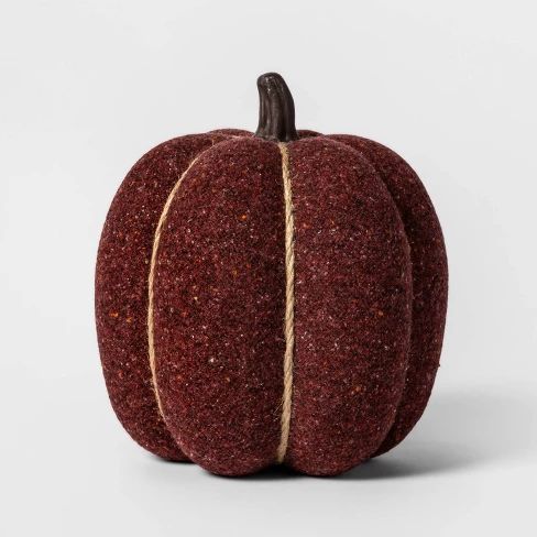 Knit Burgundy Pumpkin Halloween Decoration Large - Spritz™ | Target