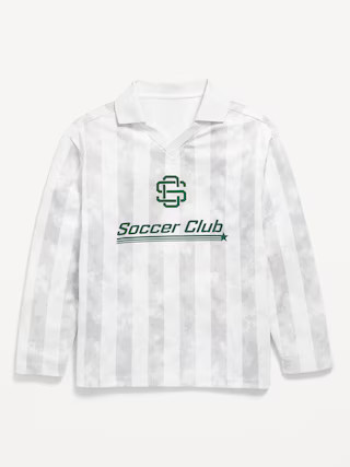 Oversized Long-Sleeve Collared Soccer Top for Boys | Old Navy (US)