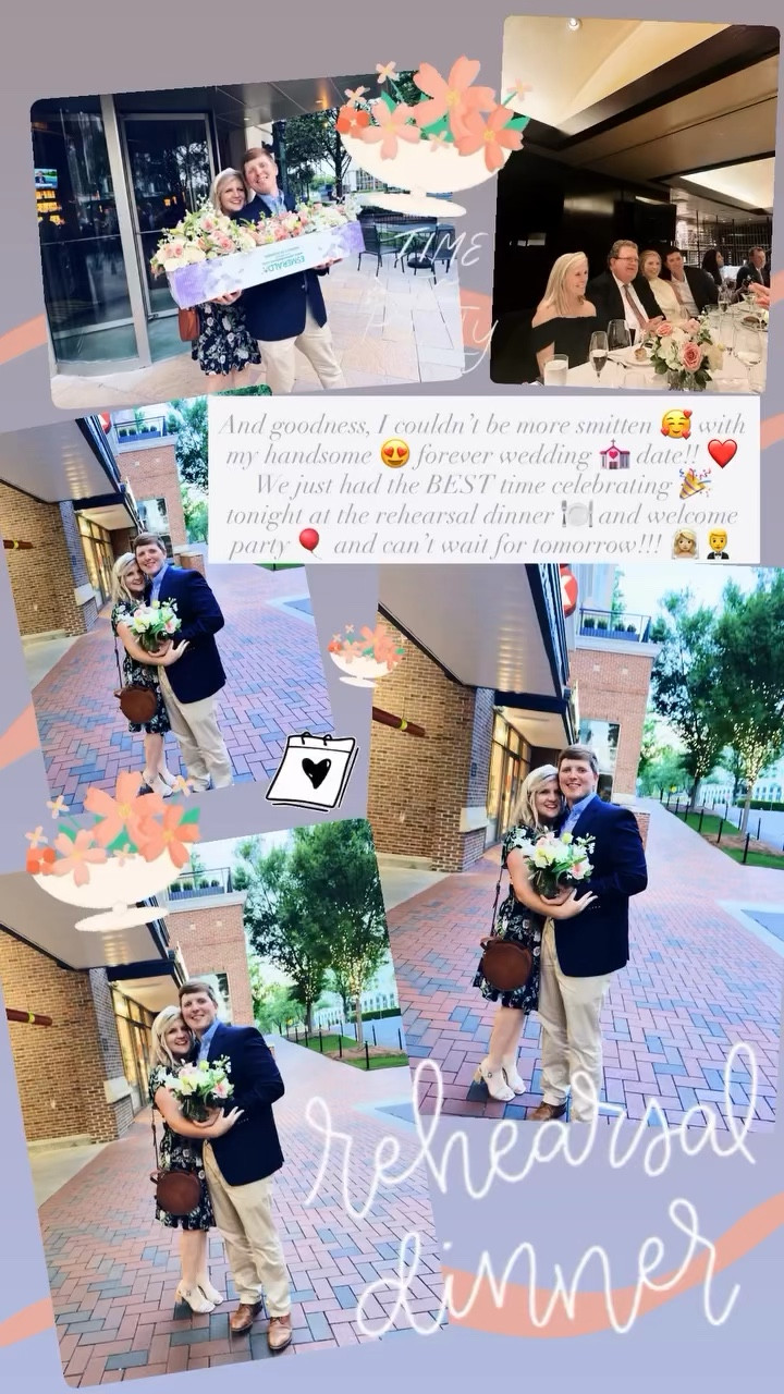 And goodness, I couldn’t be more smitten 🥰 with my handsome 😍 forever wedding 💒 date!! ❤️ We just had the BEST time celebrating 🎉 tonight at the rehearsal dinner 🍽️ and welcome party 🎈 and can’t wait for tomorrow!!! 👰🏼‍♀️🤵‍♂️
