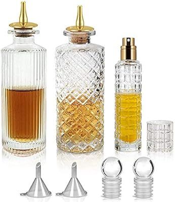 Bitters Bottle Set of 3 - Glass Bitters Bottle with Dash Top, Great for Cocktail, Bartender - BLP... | Amazon (US)