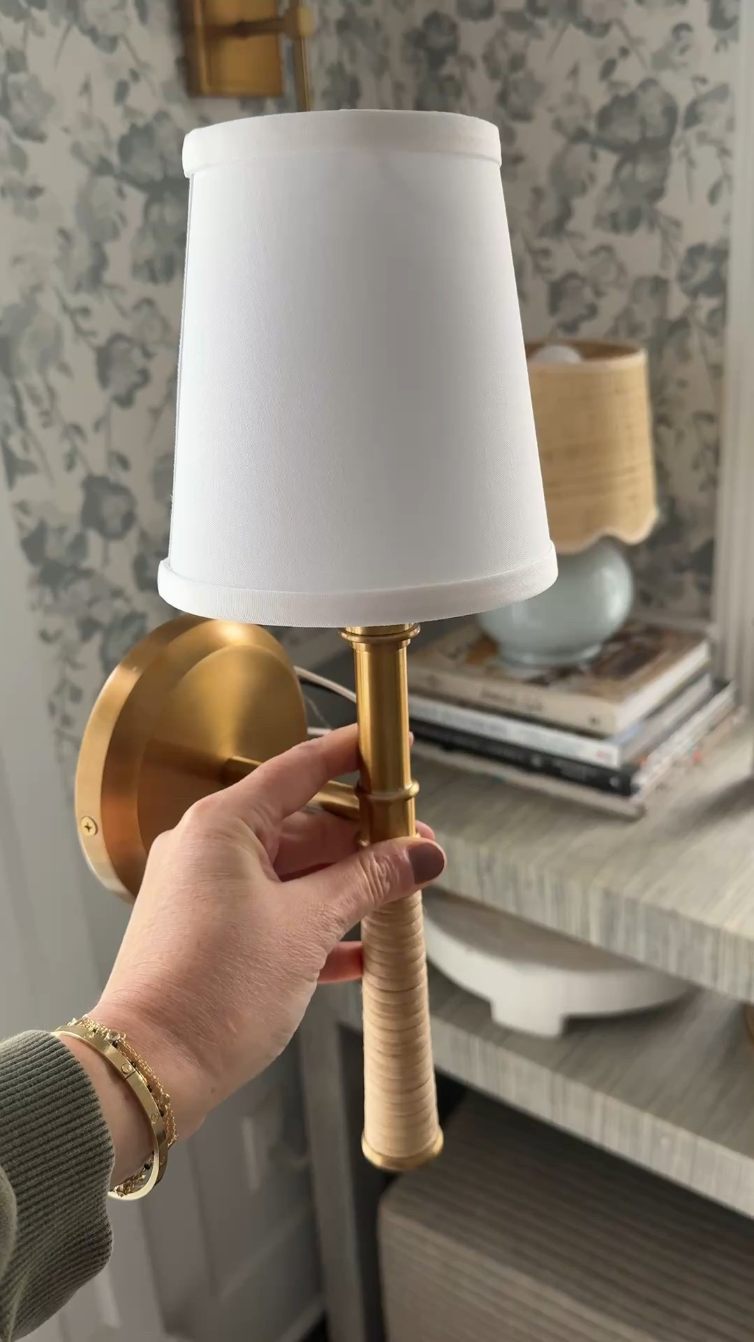 How pretty is this sconce?! Brass finish and the prettiest rattan detail. Currently on sale! Planning to hang it in our breakfast nook 🙌🏻

#LTKSeasonal #LTKHome #LTKSaleAlert