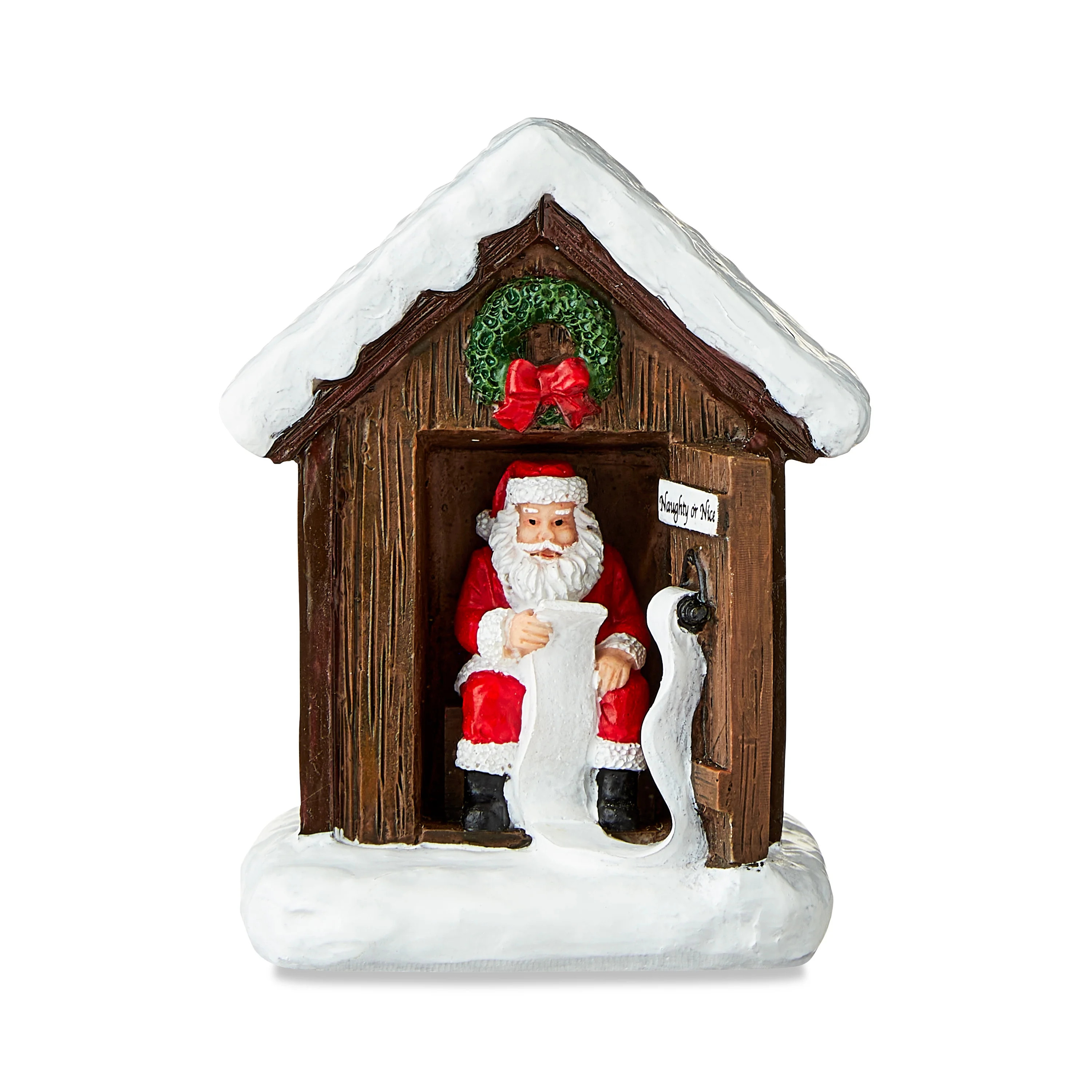 Christmas Village Santa in Outhouse Decorative Figurine, 4.3 in, Multicolor, Resin and Calcium Ca... | Walmart (US)