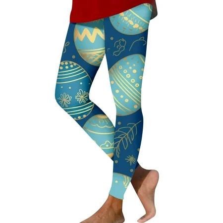 Dndkilg Womens Easter Leggings High Waisted Plus Size Easter Day Tummy Control Tights Graphic Eggs Bunny Rabbits Carrot Print Stretchy Yoga Pants Royal Blue XL | Walmart (US)