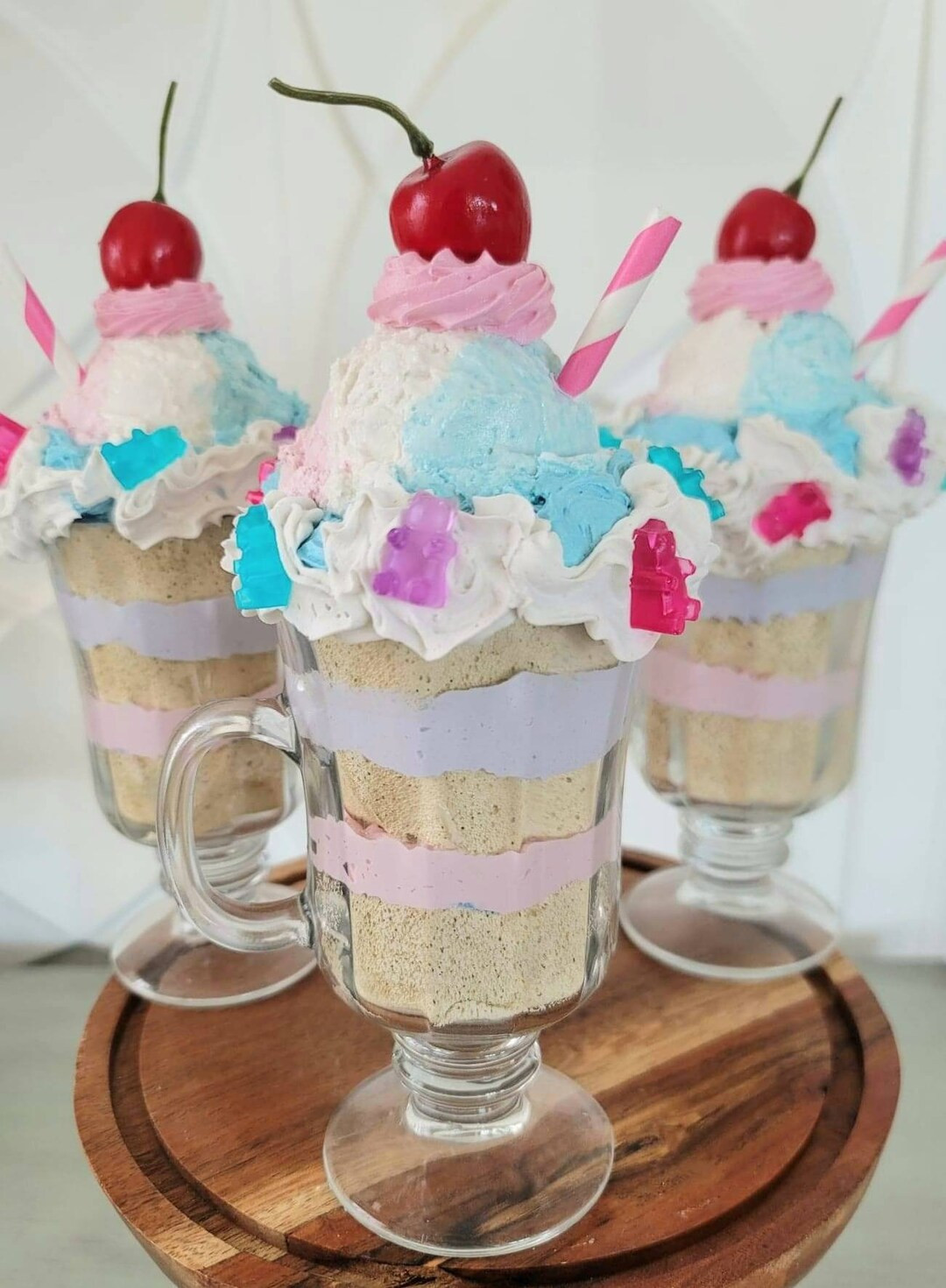 Fake pastel milkshake icecream.  Faux icecream for display, holiday or photo prop.  Candy Christm... | Etsy (US)