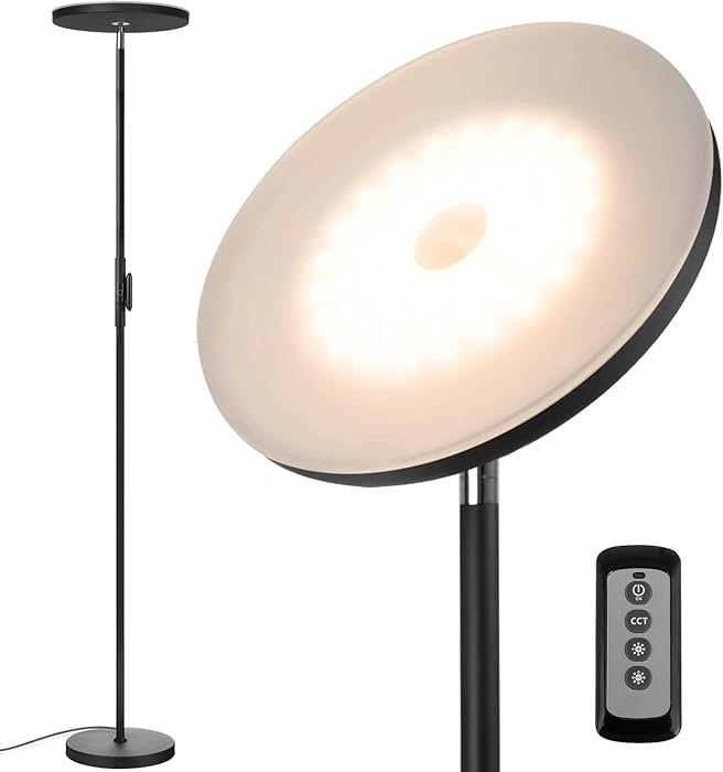 JOOFO Floor Lamp,30W/2400LM Sky LED Modern Torchiere 3 Color Temperatures Super Bright-Tall Stand... | Amazon (US)