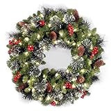 National Tree Company Pre-Lit Artificial Christmas Wreath, Green, Crestwood Spruce, White Lights,... | Amazon (US)