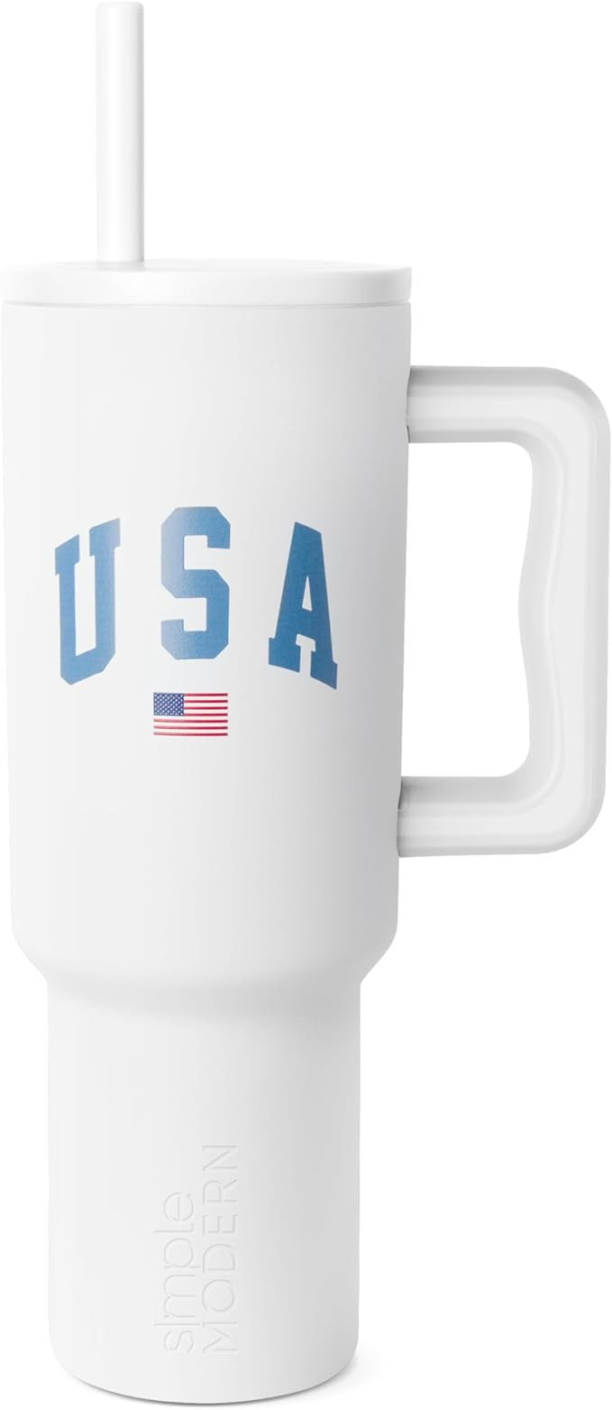 Simple Modern 40 oz Tumbler with Handle and Straw Lid | 4th of July Insulated Reusable Stainless ... | Amazon (US)