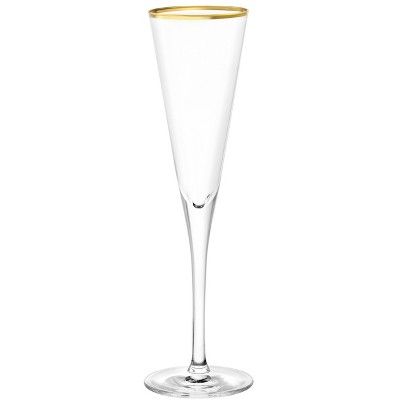 5.8oz 6pk Glass Champagne Trumpet with Gold Rim Drinkware Set - Stolzle Lausitz | Target