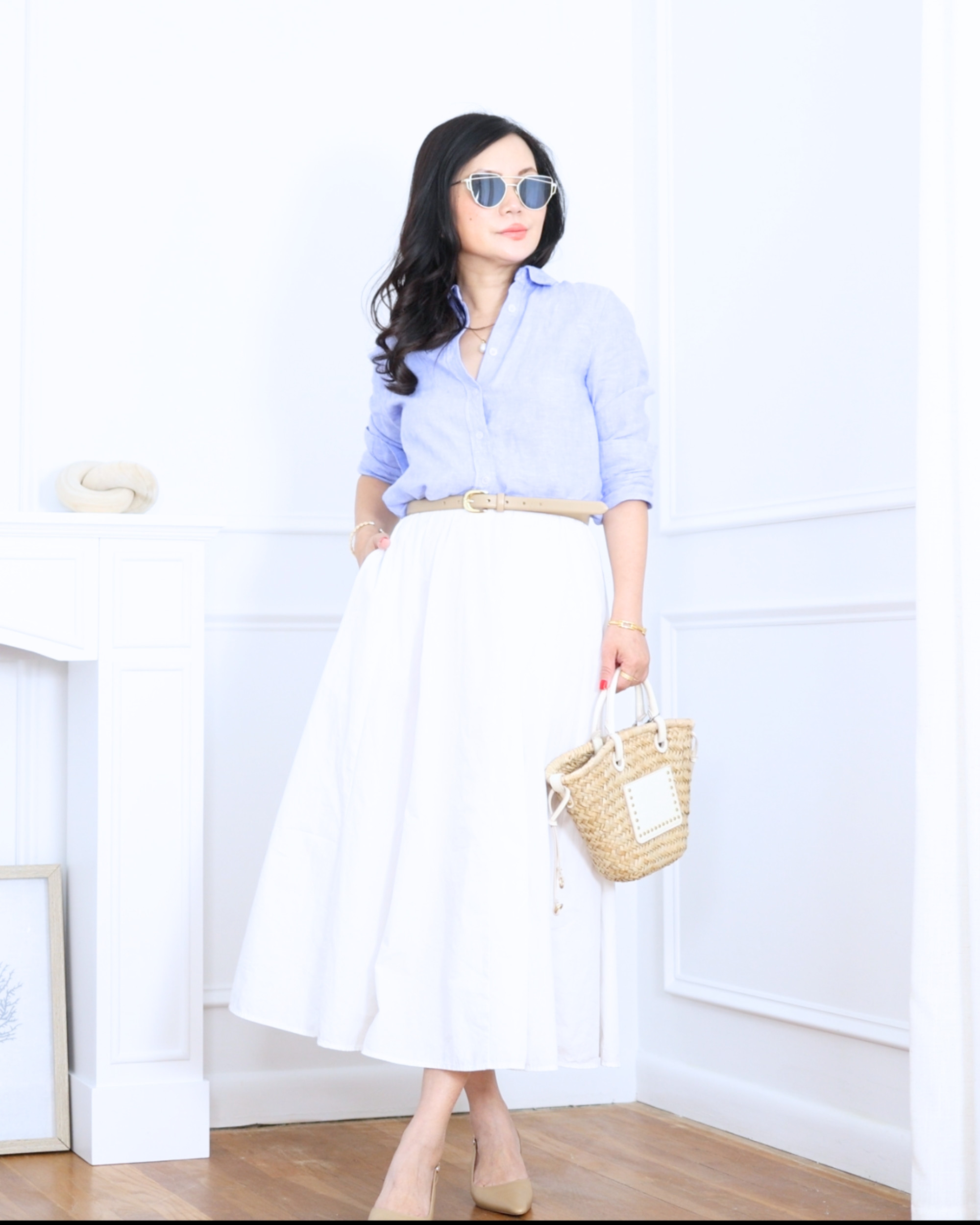 Linen shirt from Quince paired with a maxi skirt from Abercrombie — relaxed, breezy, and effortlessly put together. The perfect combination for warm days when comfort and style go hand in hand. I'm 5'2, wearing size S. 

 #LTKootd #LTKOver40 #LTKPetite