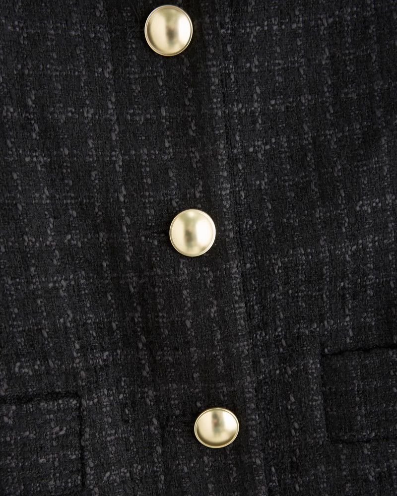 Collarless Tweed Jacket | Abercrombie & Fitch (US)