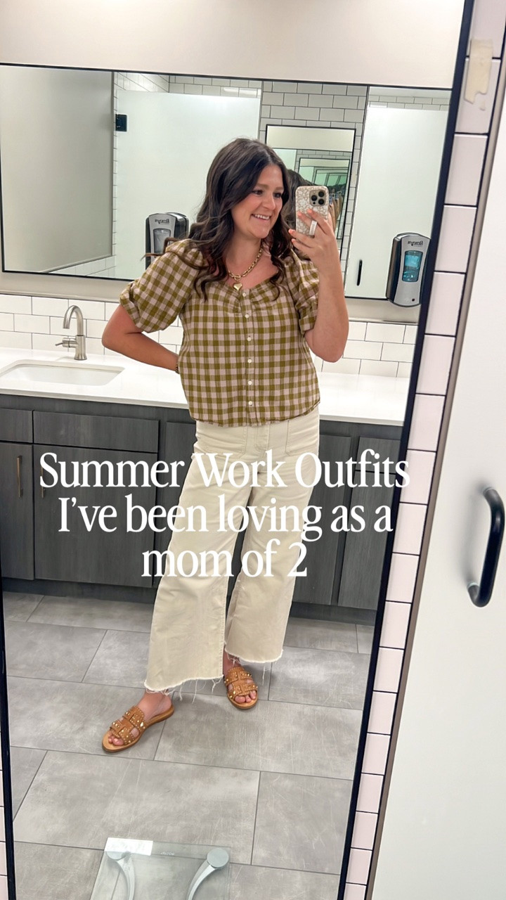 Mom approved office outfits I’ve been loving for Summer✨

Wearing size M in everything except the orange striped pants are an xl (size up atleast one). Wearing 8 in the cream jeans, which I’m obsessed with by the way. Linking similar shoes sandals bc I don’t actually like the ones I have on😂

#momoutfits #workingmom #officeoutfits #comfybutcute #postpartumfashion / work outfits / summer outfit inspo / mom workwear / affordable fashion / comfy work outfits / comfy style / comfy outfits / flowy pants / striped pants / a week of work outfits / mom friendly / post partum workwear / post Partum outfits / teacher outfits / polka dot top / cottage core / farm top / anthro / free people / look for less / matching set / work friendly / beach pants / beach vacation