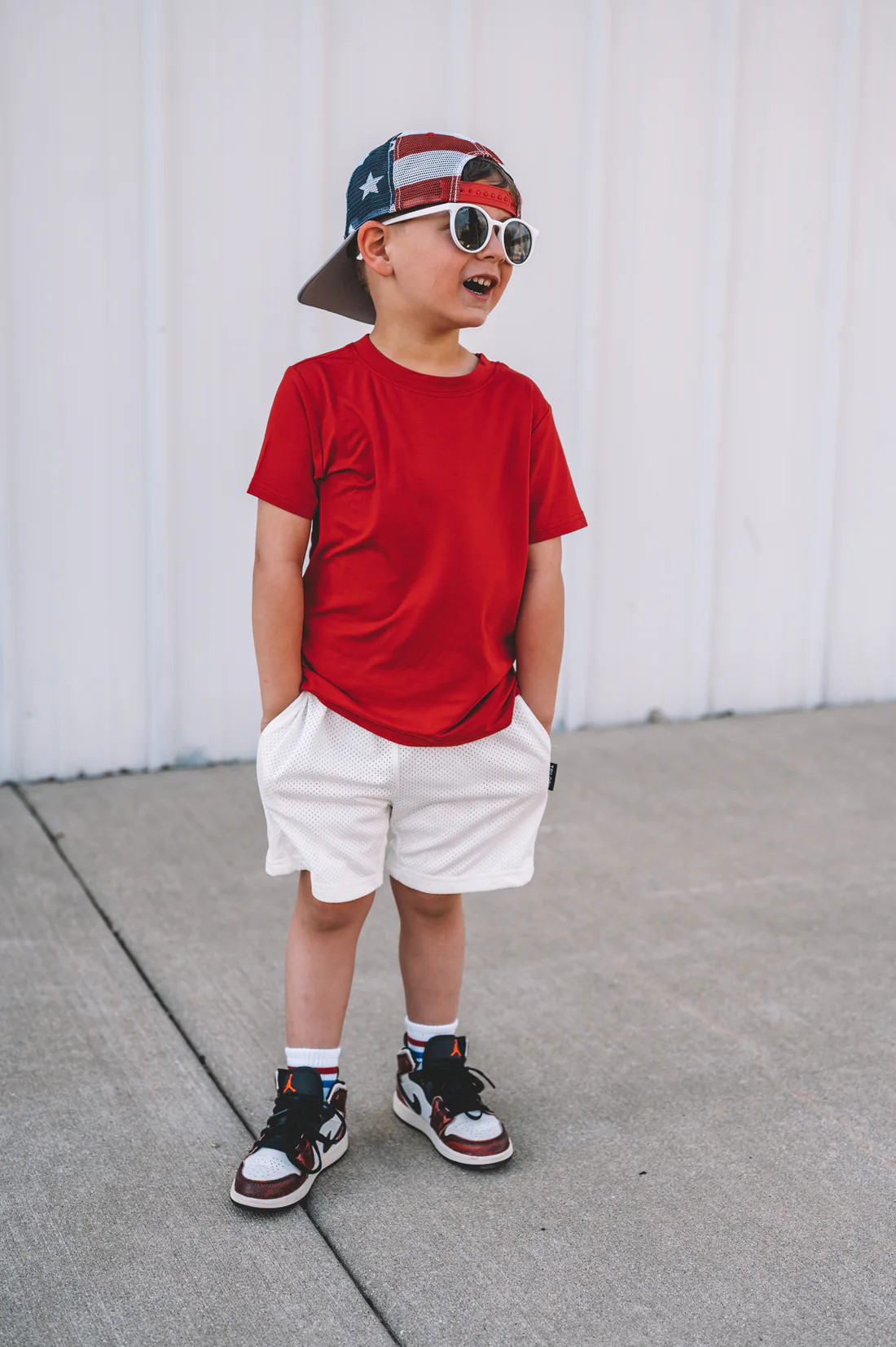 BAMBOO BASIC TEE- Red | millie + roo