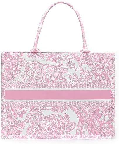 FENGJINRUHUA Fashion Luxury Tote Bag Cotton Linen Handbag Large Capacity Jacquard Retro Exquisite | Amazon (US)