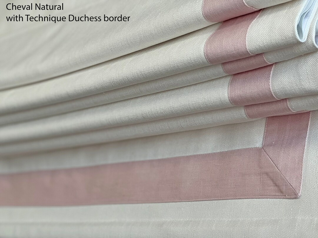 Custom Roman Shade cheval White With 2 Pale Pink - Etsy | Etsy (US)