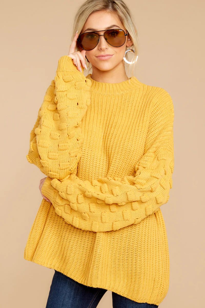 Autumn's Kiss Goldenrod Knit Sweater | Red Dress 