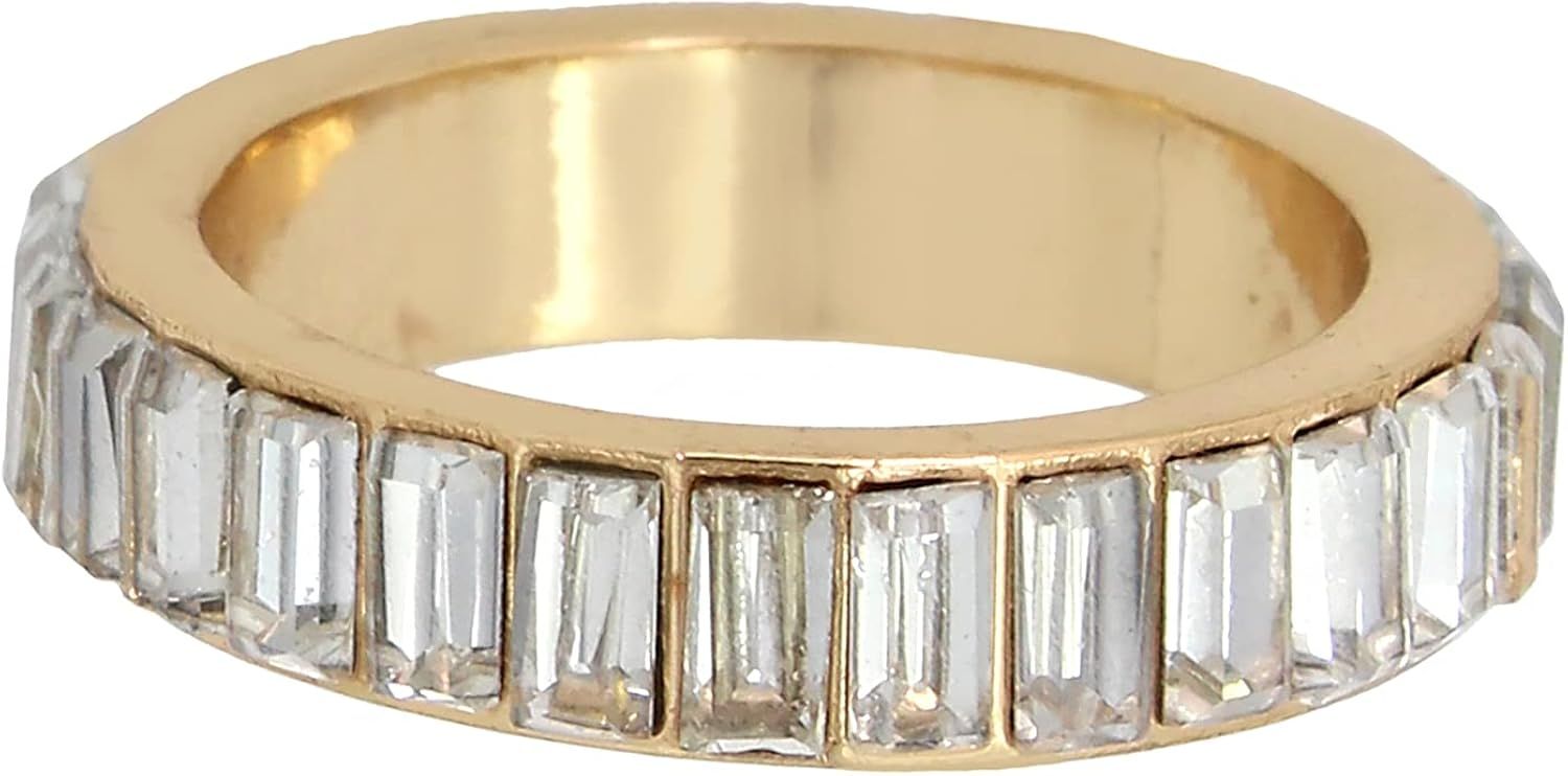 Jessica Simpson Baguette Ring,Crystal,375764GLD111 | Amazon (US)