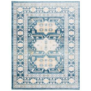 SAFAVIEH Skyler Beige/Navy 8 ft. x 10 ft. Border Medallion Area Rug SKY544A-8 - The Home Depot | The Home Depot