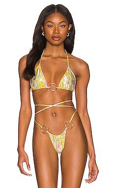 CIN CIN Isle Hoop Bikini top in Golden from Revolve.com | Revolve Clothing (Global)