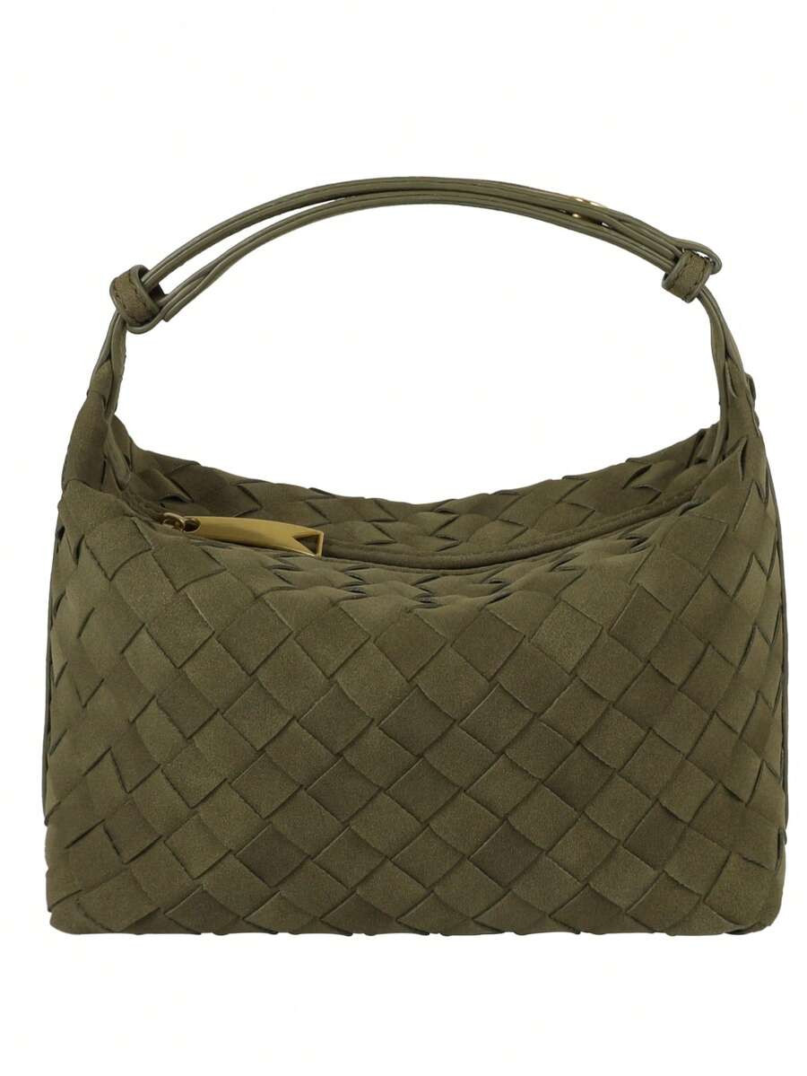 Queenoris 2025 New Mini Woven Suedette Bag For Woman Small Zipper Handbag And Purses Shopping Tra... | SHEIN