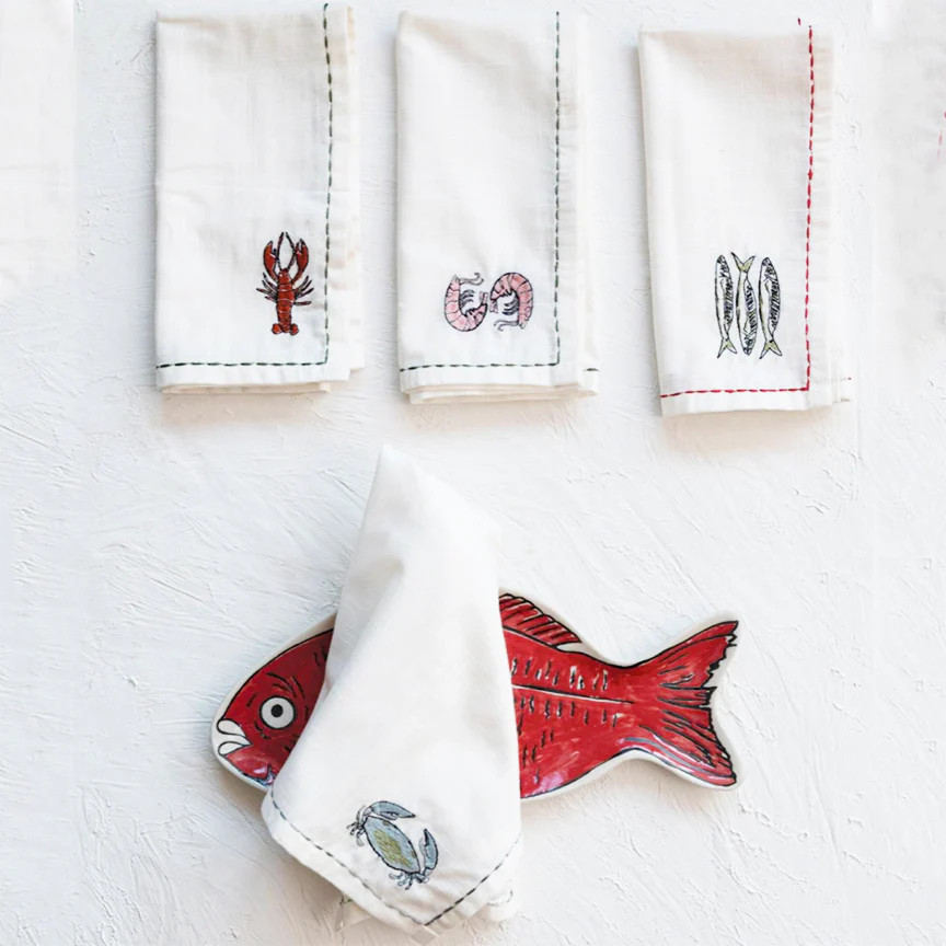 Sea Life Napkins, Set of 4 | Biscuit Home