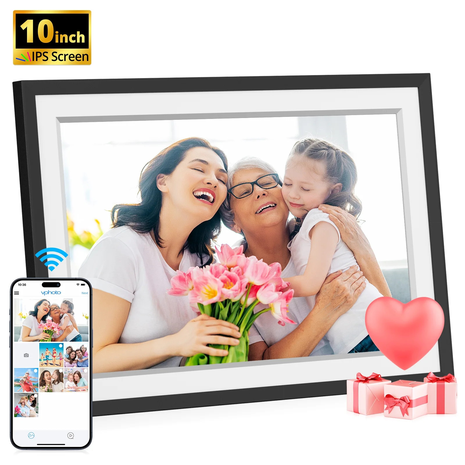 Dragon Touch 10'' Digital Picture Frame,16GB Wifi Electronic Photo Frame, Best Birthday Gift for ... | Walmart (US)