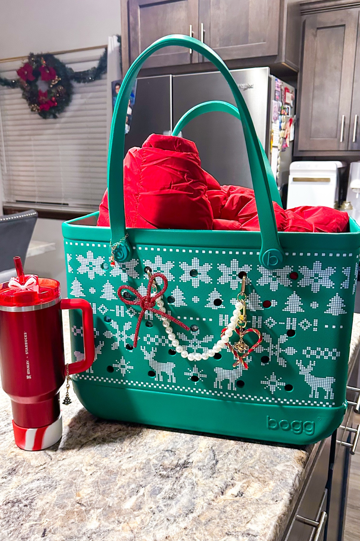 Christmas Bogg Bag perfect for shlepping all the holiday items to and fro! 
