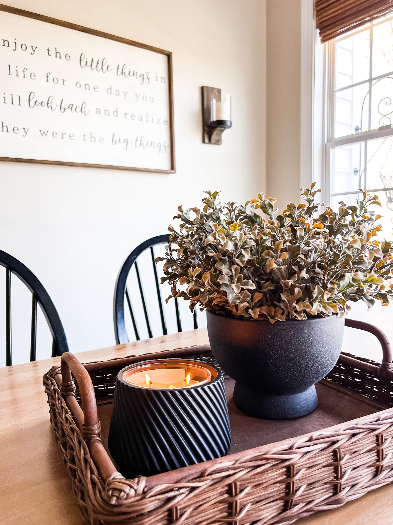 Create an simply kitchen table centerpiece with the viral Walmart plants. Affordable and beautiful. The small black planter fits a bath and body candle perfectly. Then pop some faux greenery in the larger stone planter and you’ve got the perfect centerpiece. #walmartplanters #tablecenterpiece #kitchendecor


#LTKhome #LTKSeasonal #LTKunder50