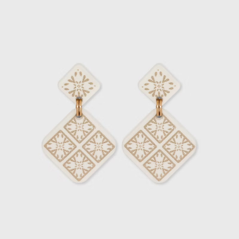 Printed Floral Drop Earrings - Universal Thread™ | Target