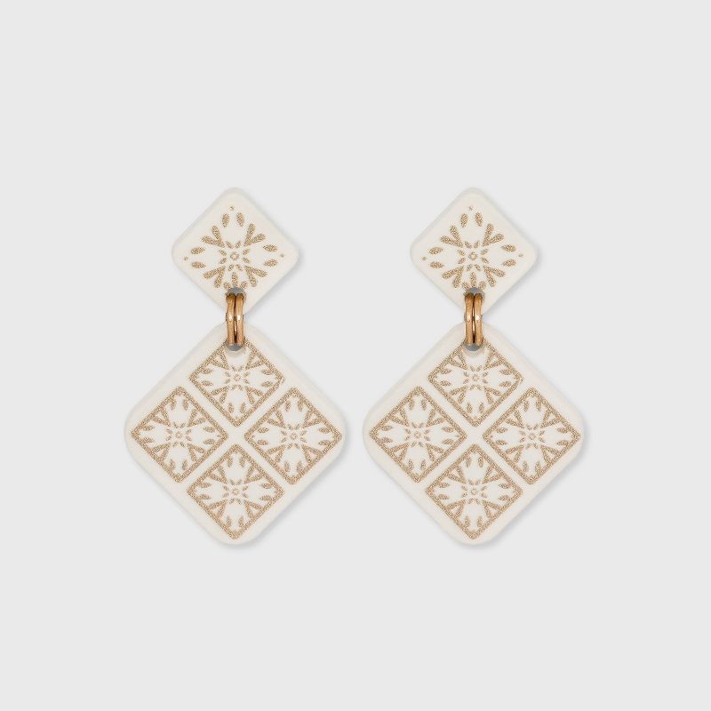 Printed Floral Drop Earrings - Universal Thread™ | Target