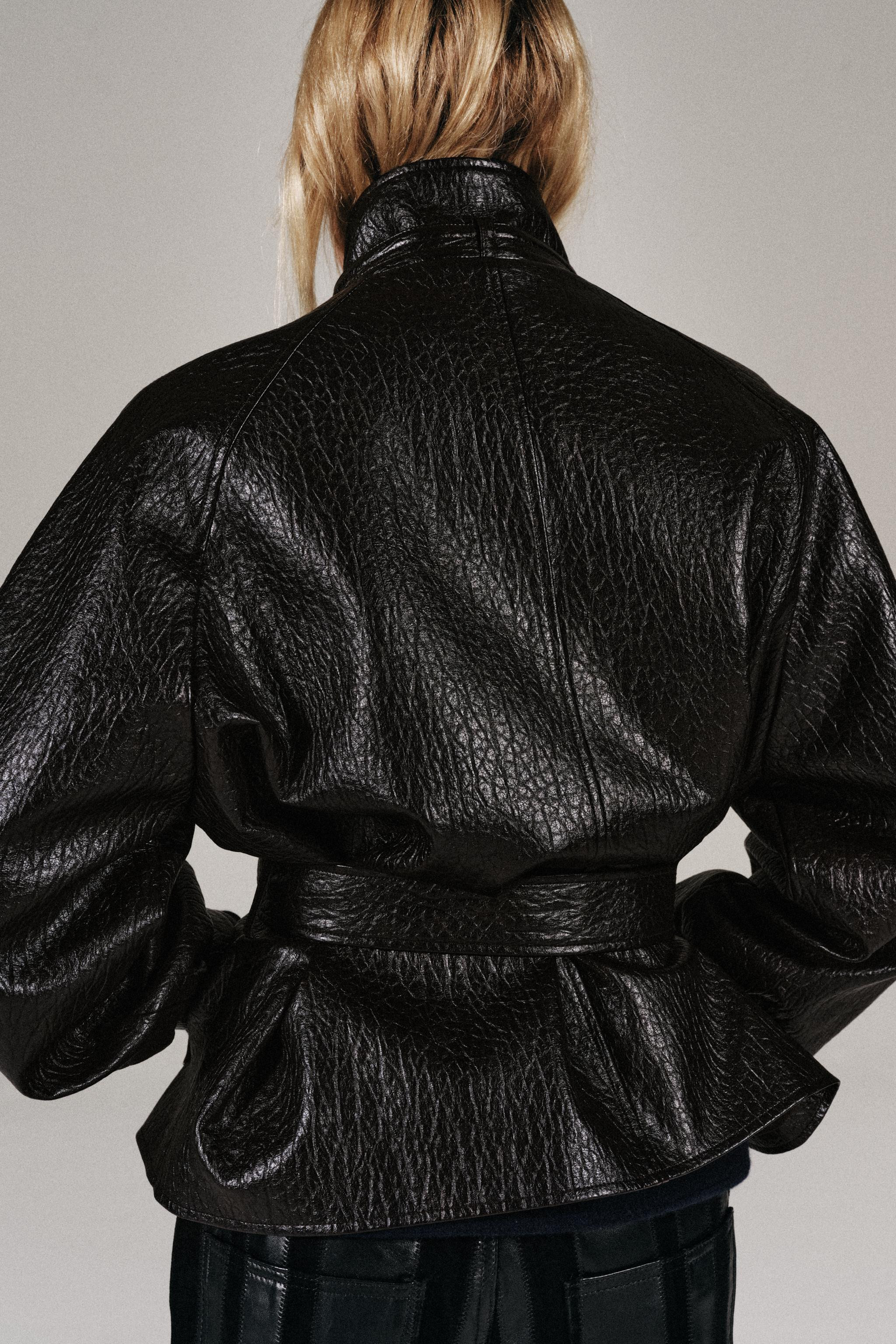 BELTED FAUX LEATHER JACKET | Zara US