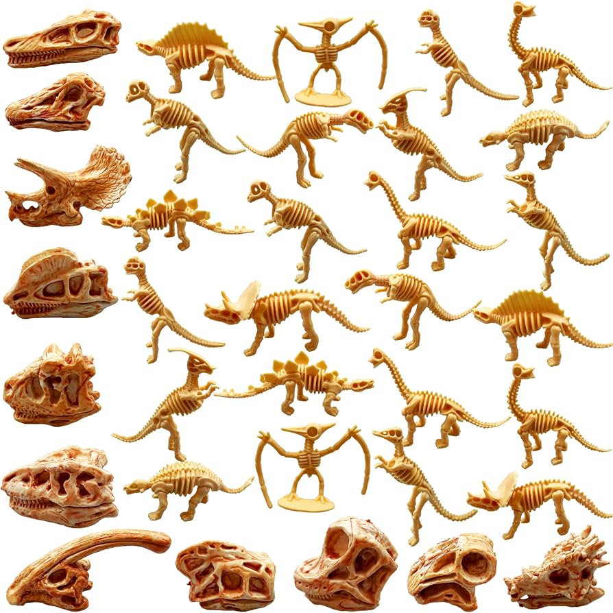 35PCS Dinosaur Fossil Skeleton Dinosaur Skeleton Toys Dino Sand Dig Party Favor Decorations | Amazon (US)