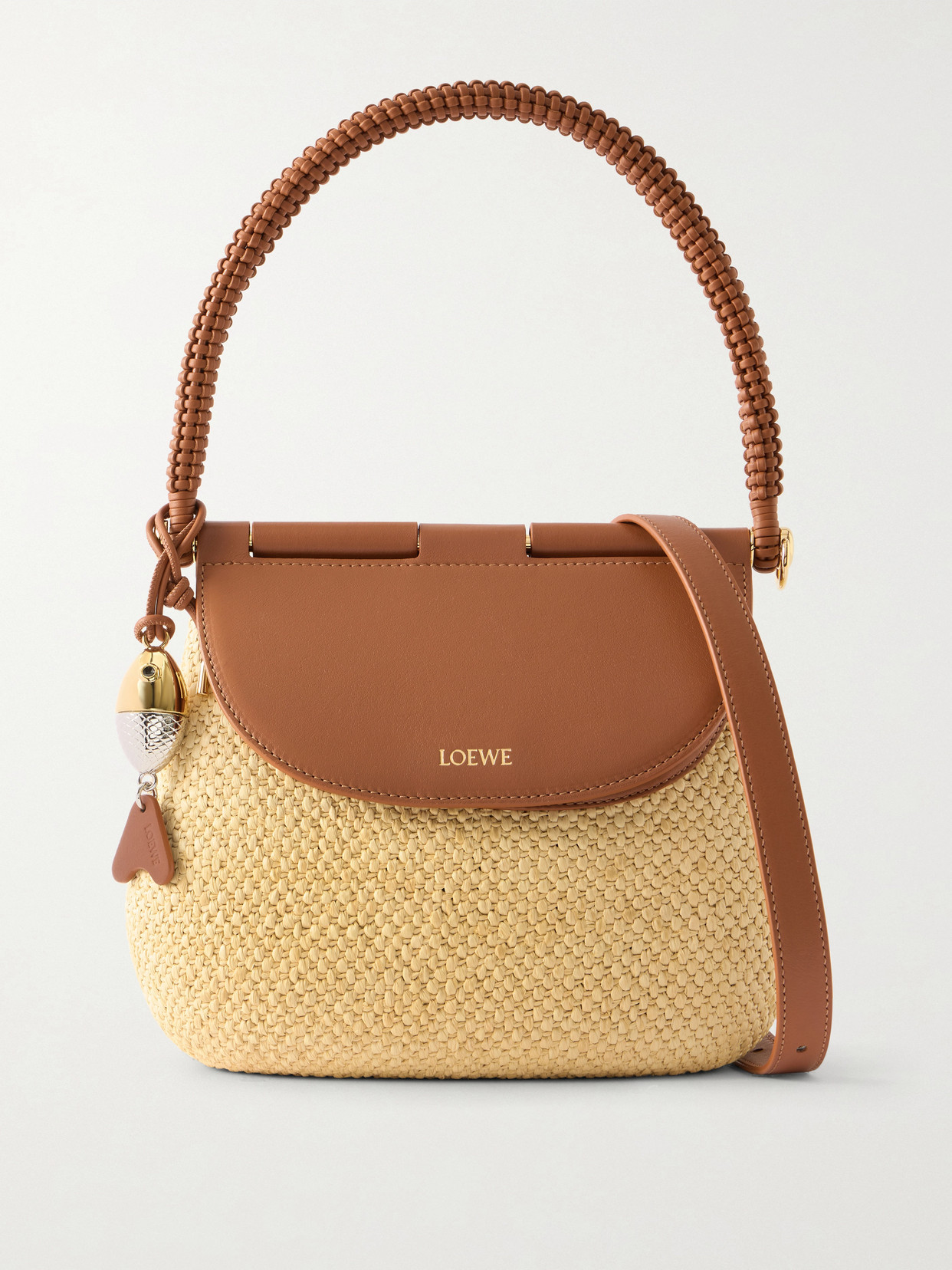 LOEWE - + Paula's Ibiza Pescador Medium Embellished Leather-trimmed Raffia Shoulder Bag - Neutrals | NET-A-PORTER (US)