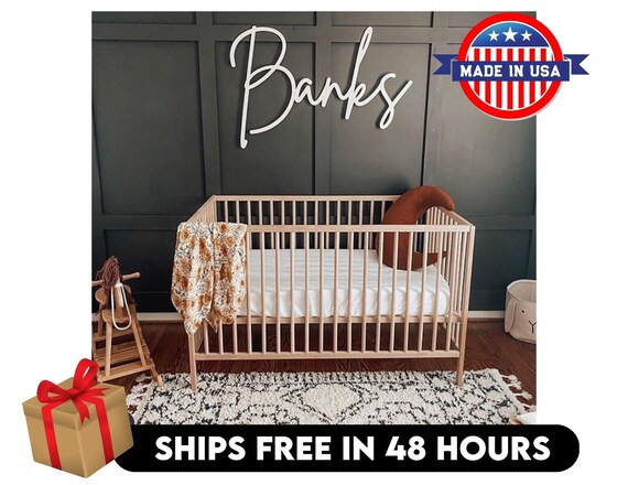 Custom Wood Name Sign for Nursery Girl Boy Over Crib Sign | Etsy | Etsy (US)