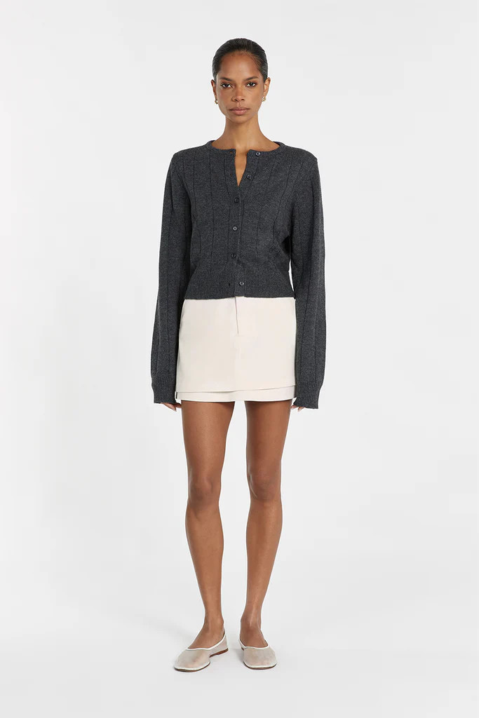 LEVI CHARCOAL MARLE KNIT CARDIGAN | DISSH