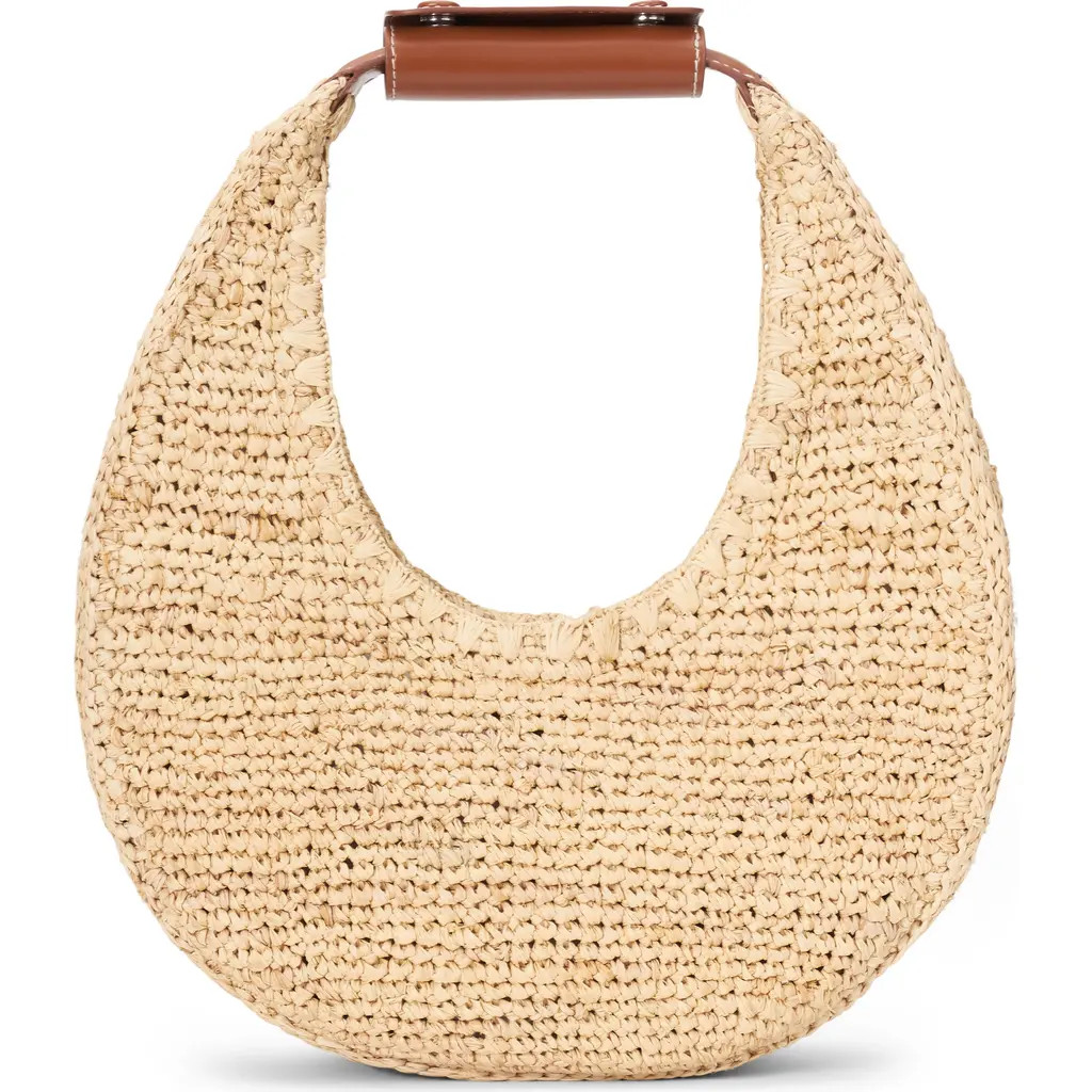 STAUD Moon Raffia Tote in Natural/tan at Nordstrom | Nordstrom